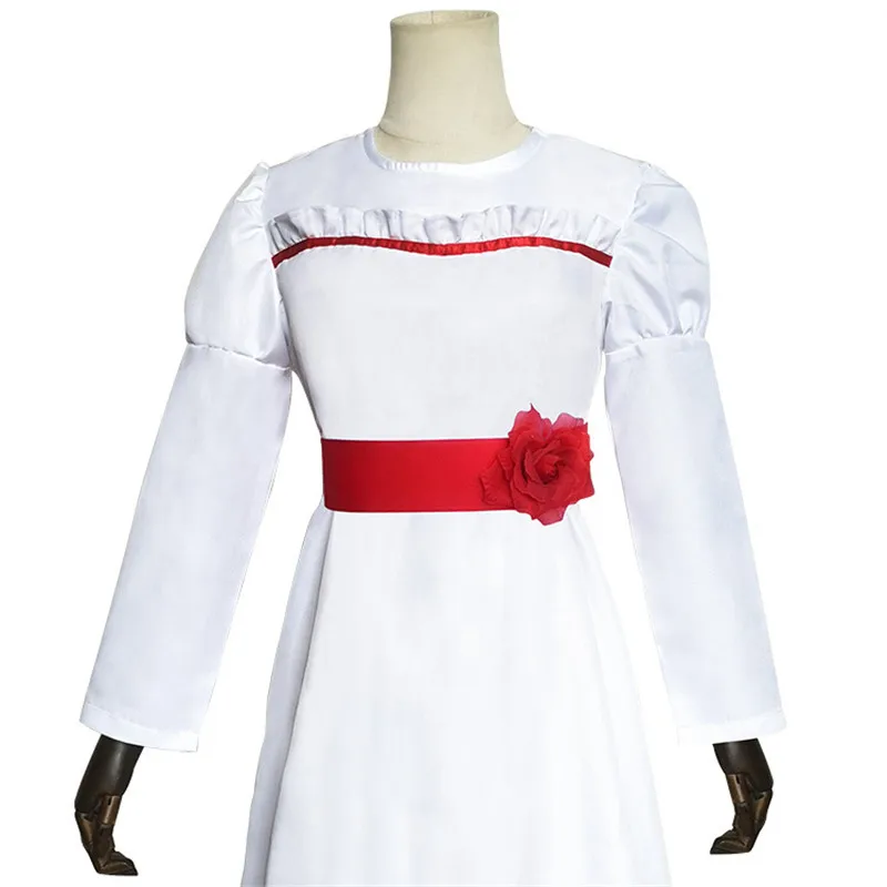 Костюм фильма Annabelle кукла призрак косплей белая женская длинная Искусственная