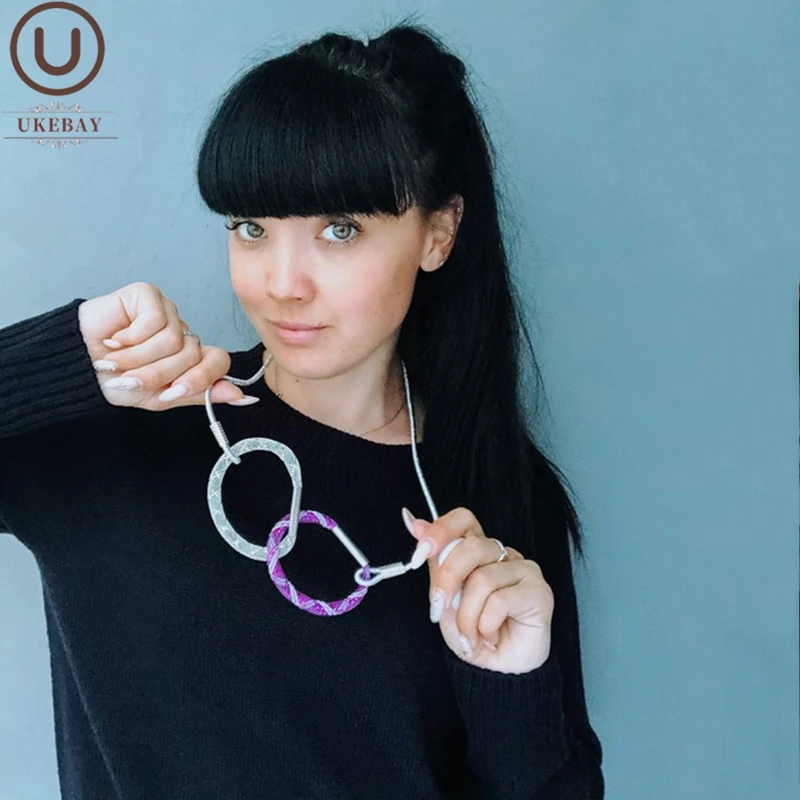 UKEBAY новые роскошные подвесные ожерелья для женщин длинное Сетчатое Ожерелье