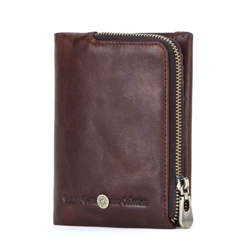 

Genuine Leather Man Wallet More Function Male Zipper Small Change Package and purses Coin Bag Fashion For free shipping