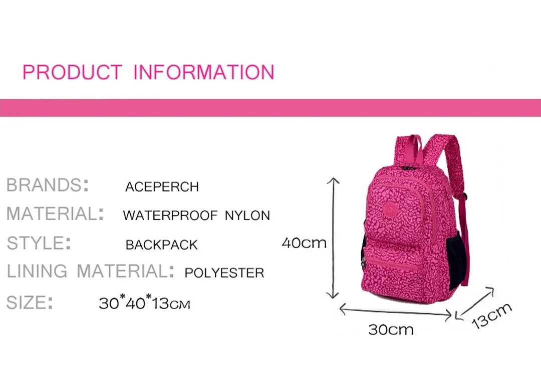 ACEPERCH Повседневный школьный рюкзак Bolsa для девочек-подростков водонепроницаемый нейлоновый ноутбук Mochila Escolar с брелком