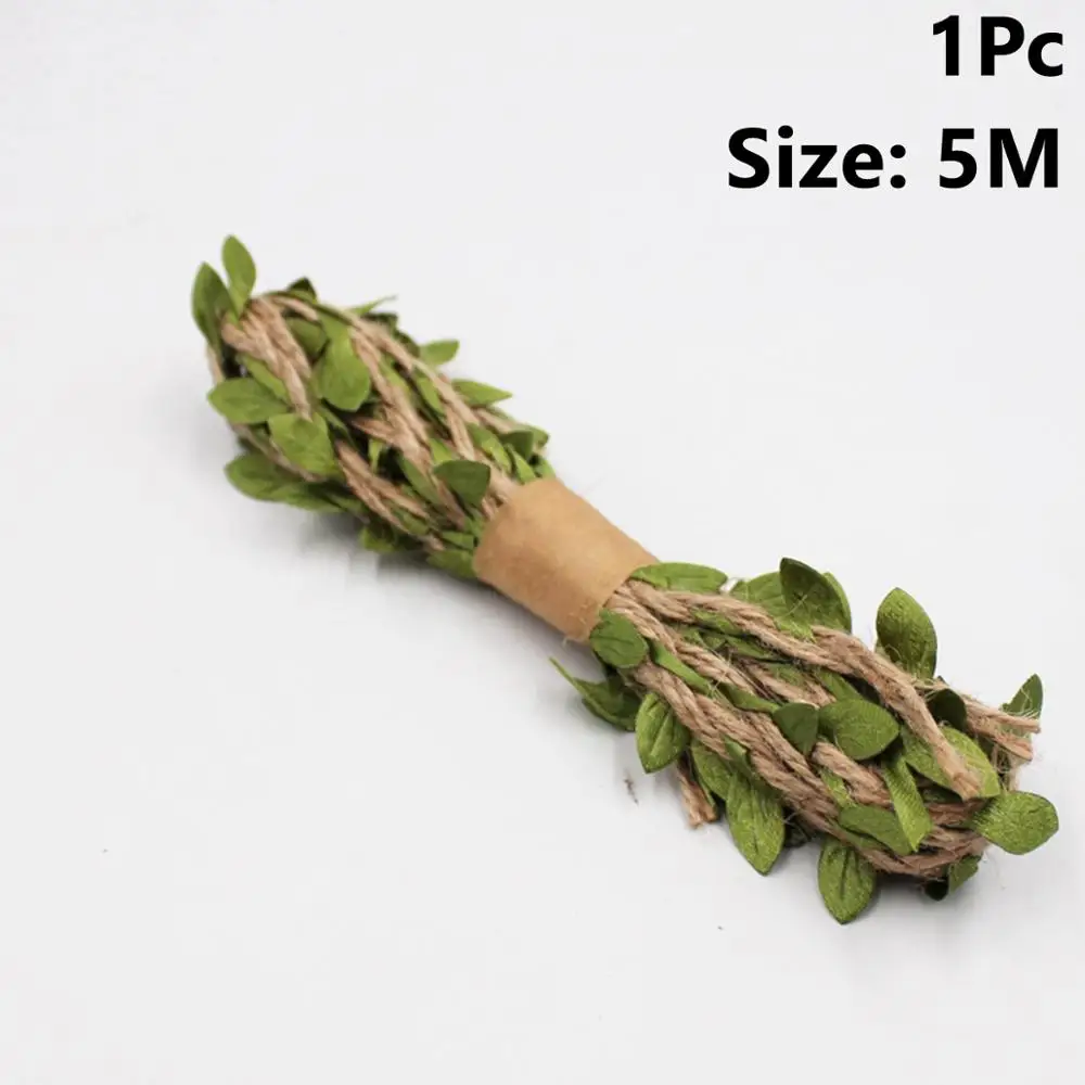 5m Green Rope Taop 2m Toile De Jute Burlap Vintage Rustic Wedding Accessories Colored Ficelle Jute Juta Sackcloth Natural Chemin De Table Jute - Цвет: 5m Green Rope