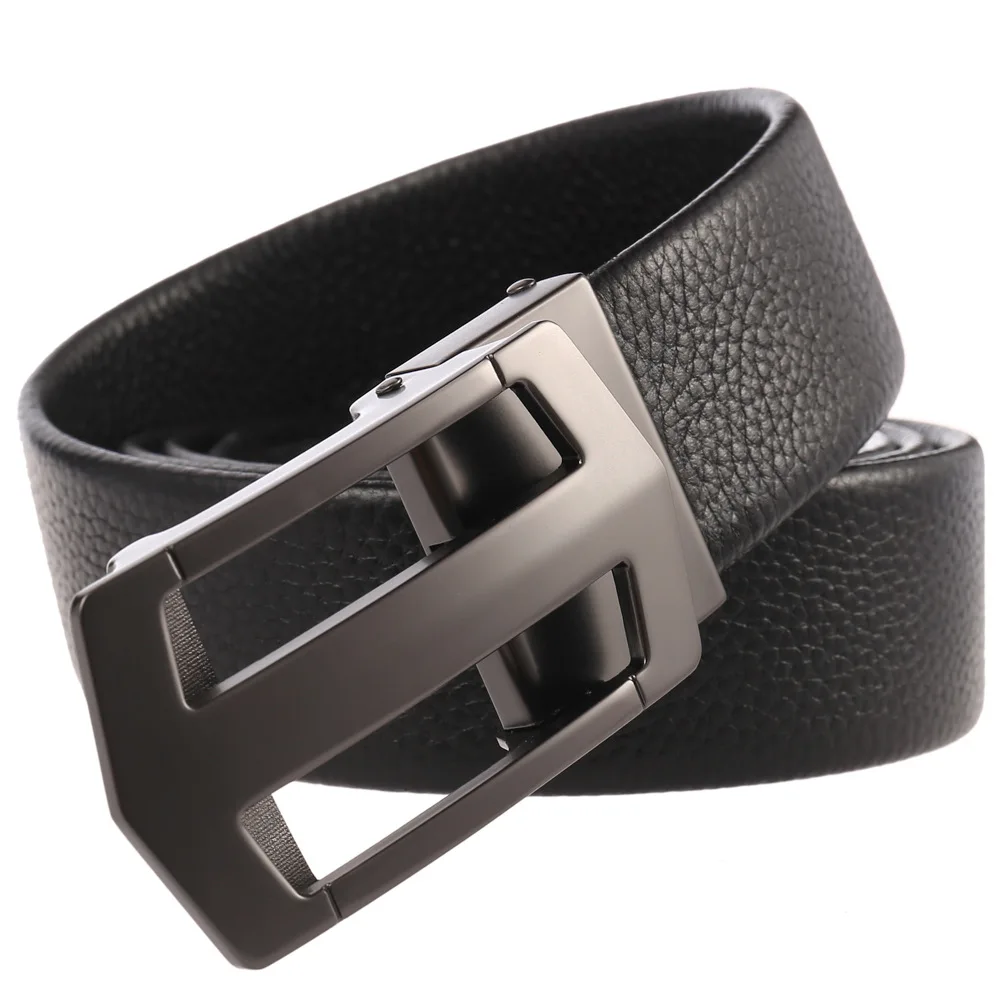 

New style automatic buckle belt men's casual business first layer cowhide