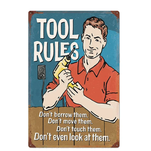 

toolrules retro metal Tin Sign 20*30 cm Decor Bar Pub Home Vintage Retro Poster sticker