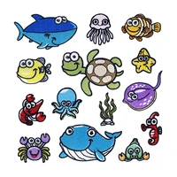 new arrival 2021 new sea animal embroidery cloth sticker cartoon octopus turtle cloth sticker childrens clothing patch sticker