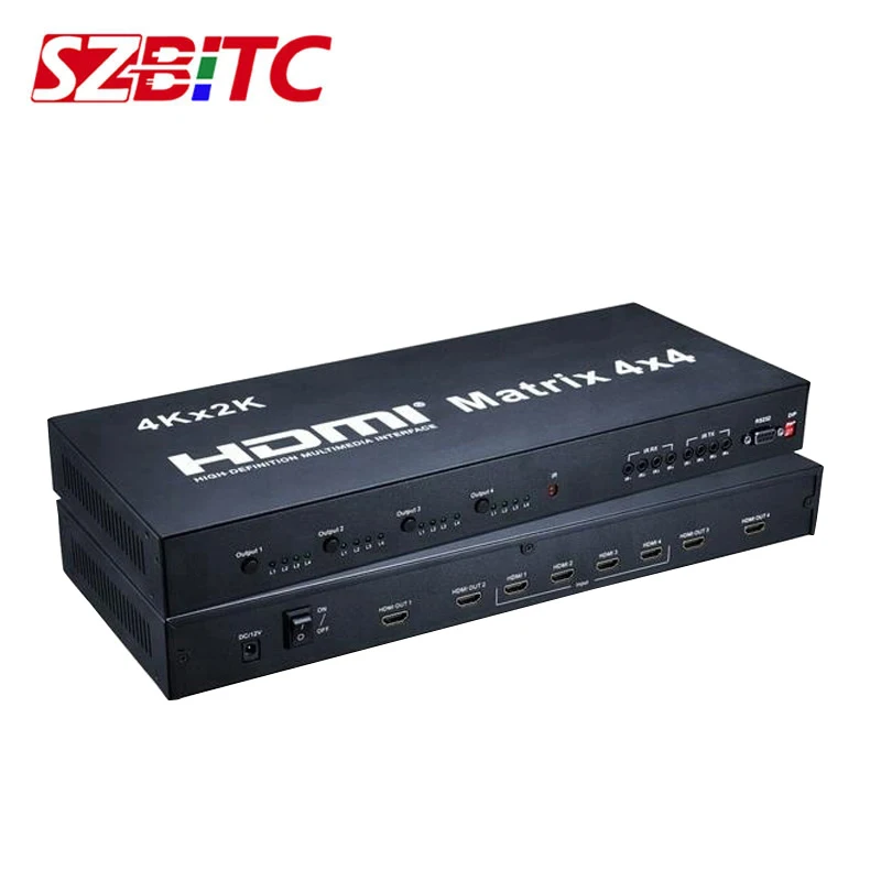 SZBITC 4x4 HDMI2.0 матрица 4k60Hz видео коммутатор 4 в выхода HDMI ИК пульт дистанционного