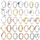 Элегантное цветочное циркониевое кольцо для женщин, для влюбленных, для свадьбы, обручального бренда, для пальцев, специальное предложение, 45 стилей