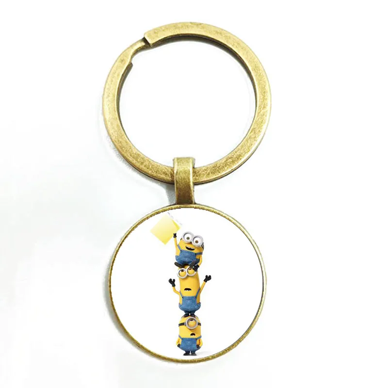 17 Despicable Me Minion Action Movie Glass Cabochon Keychains for Kid - Цвет: 17