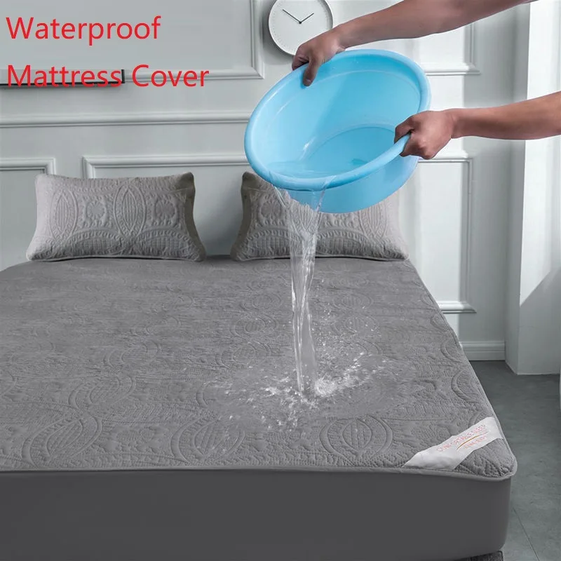 

Super Waterproof Quilted Mattress Cover Air-Permeable Bed Protector Pad Cover Queen Mattress Topper Not Including Pillowcase