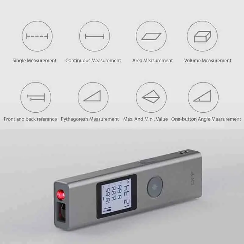 Youpin Duka 40m Laser range finder LS-P USB flash charging Range Finder High Precision Measurement rangefinder | Электроника