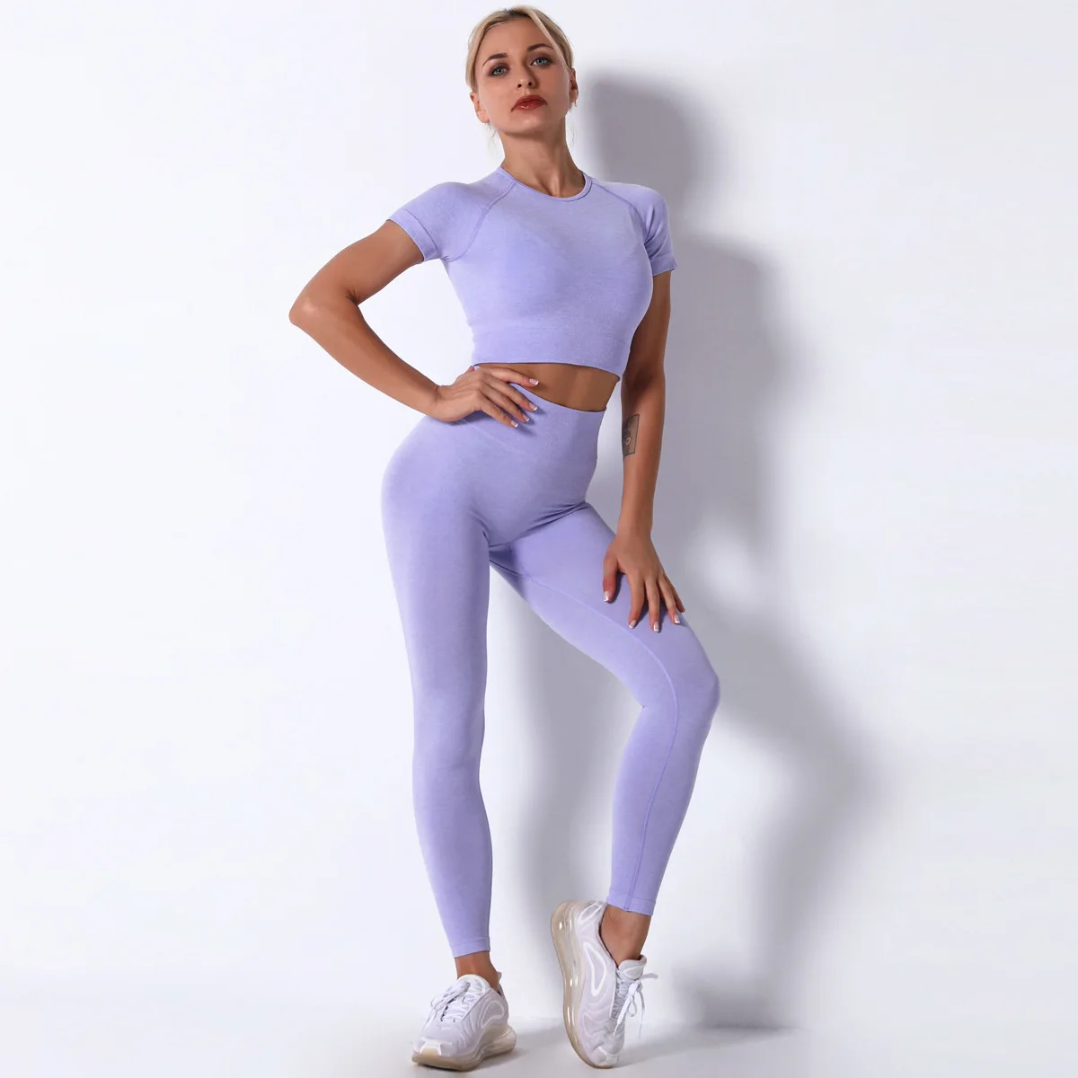 

2021 New 2-piece Women's Yoga Set Seamless Sportswear Gym Yoga Clothes Sports Bra + Leggings Running Clothing Skinny Sports Suit