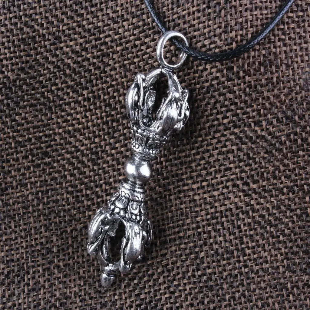 Тибетское серебряное буддистское ожерелье Vajra Dorje Phurba 3D амулет Norse Viking с