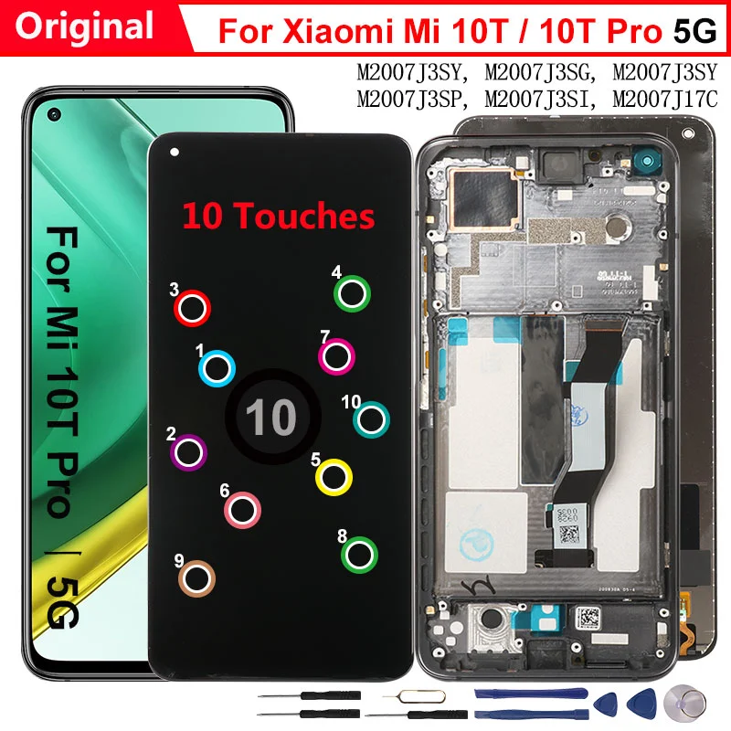 

Original Screen For Xiaomi Mi 10T Pro 5G LCD Display 6.67 inches Touch Screen Replacement LCD For Xiaomi Mi10T 10T Pro Display