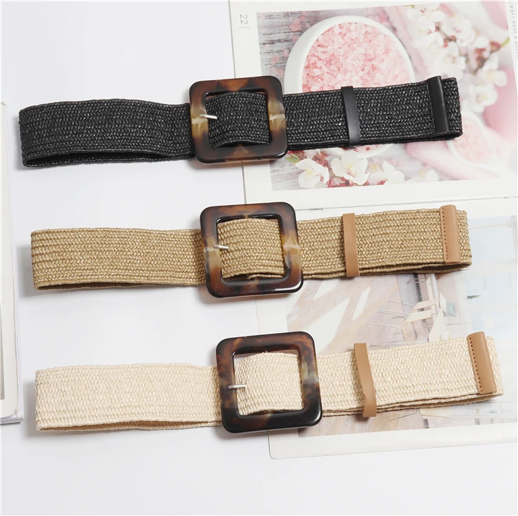 Новый Винтажный вязаный вощеный канат деревянный пояс из бисера Женский гладкий