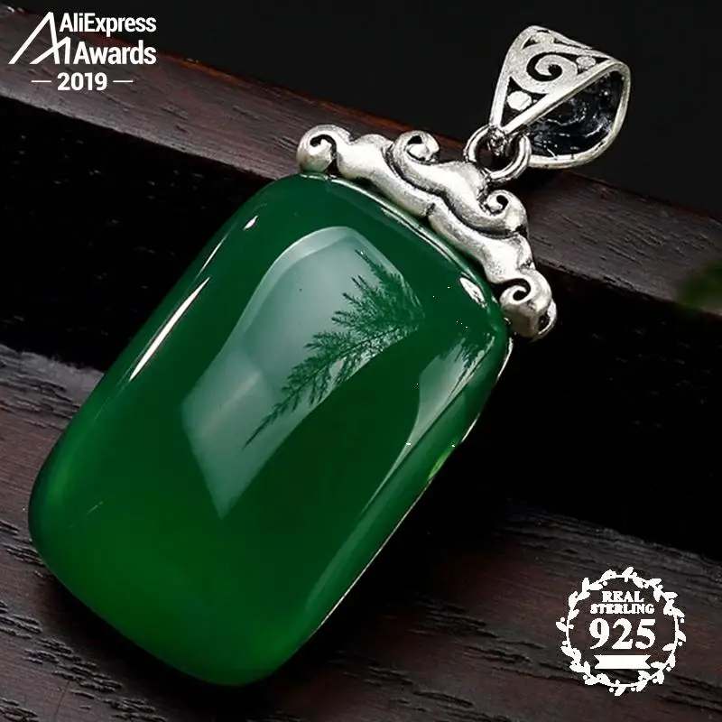 Подвеска для магазина в античном стиле S925 не поддельная подвеска из изумруда