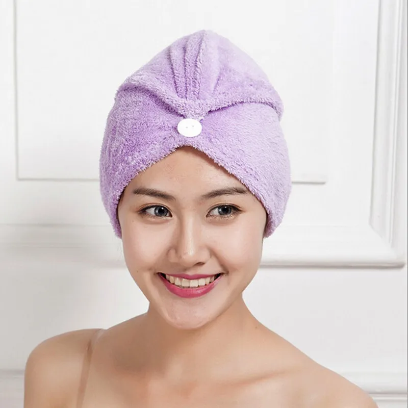 

1Pc Women Salon Magic Hair Drying Towel Solid Color Universal Quick Dry Microfibre Bath Hair Accessories