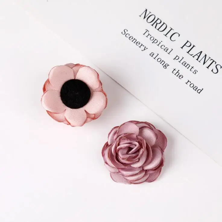 5 шт./лот 3 см атласный тканевый искусственный цветок хенд-мейд DIY Ткань Цветы для Свадебная вечеринка ремесло домашнее украшение