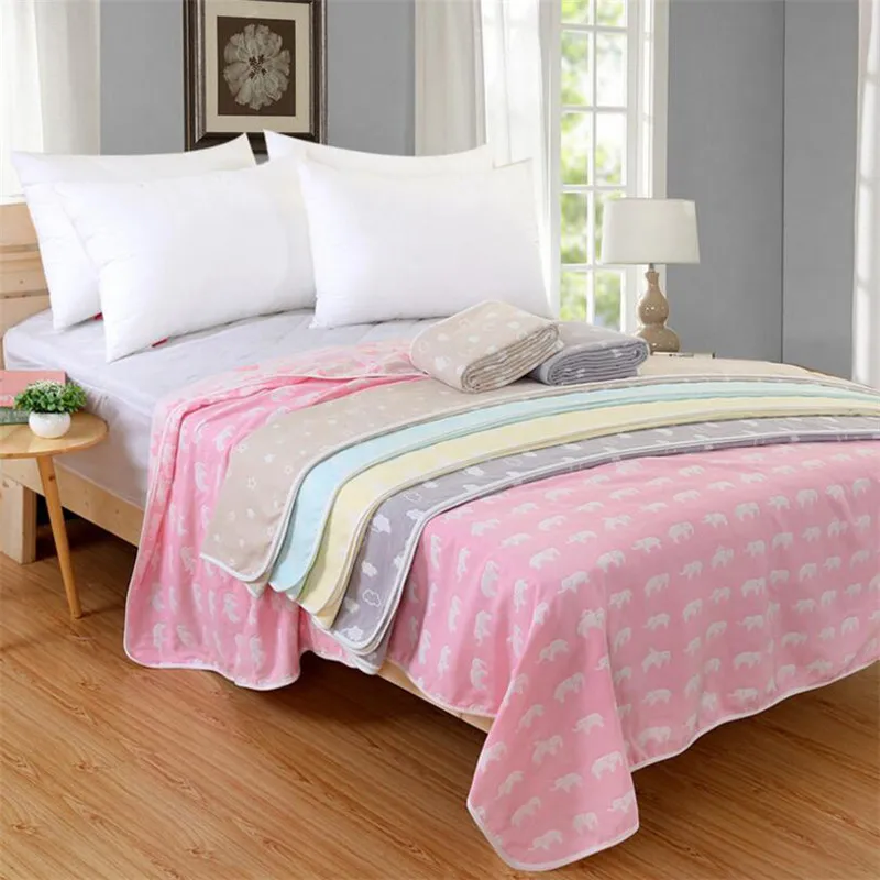 

3 layers 4 sizes 7 designs high density muslin children blanket kids boy girl adult room sleeping muslin cotton quilt blankets