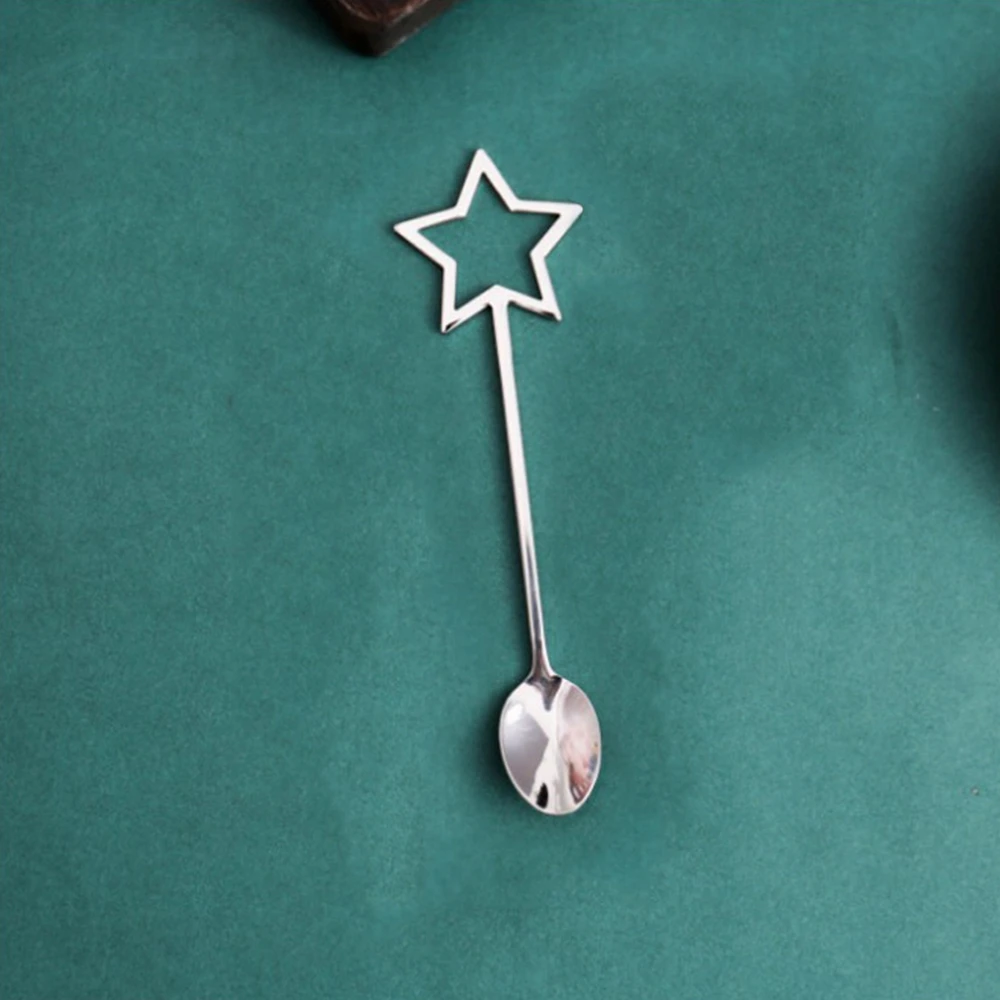 

Cute 304 Stainless Steel Five-pointed Star Pentagram Coffee Stirring Spoon Teaspoon Tea Spoon Dessert Scoop Tableware Flatware