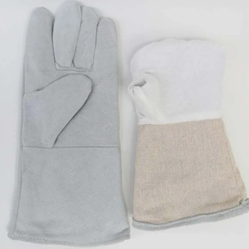Длинные двухслойные Огнестойкие Рабочие перчатки, термостойкие, толстые, кожаные, сварочные перчатки от AliExpress RU&CIS NEW