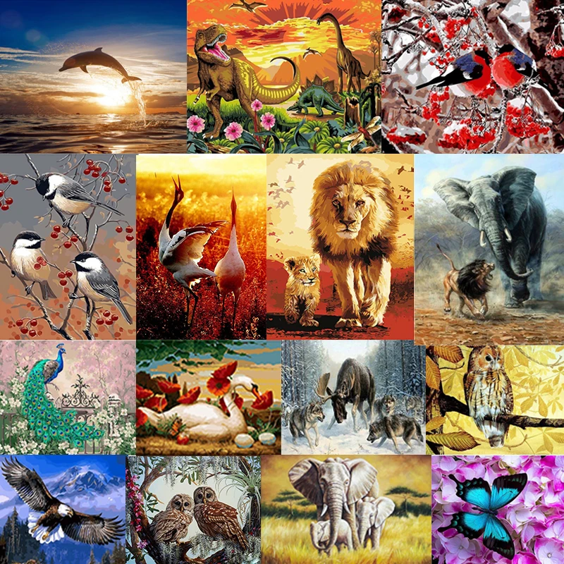 5D алмазная живопись сделай сам Набор для вышивки крестиком с животными вышивка