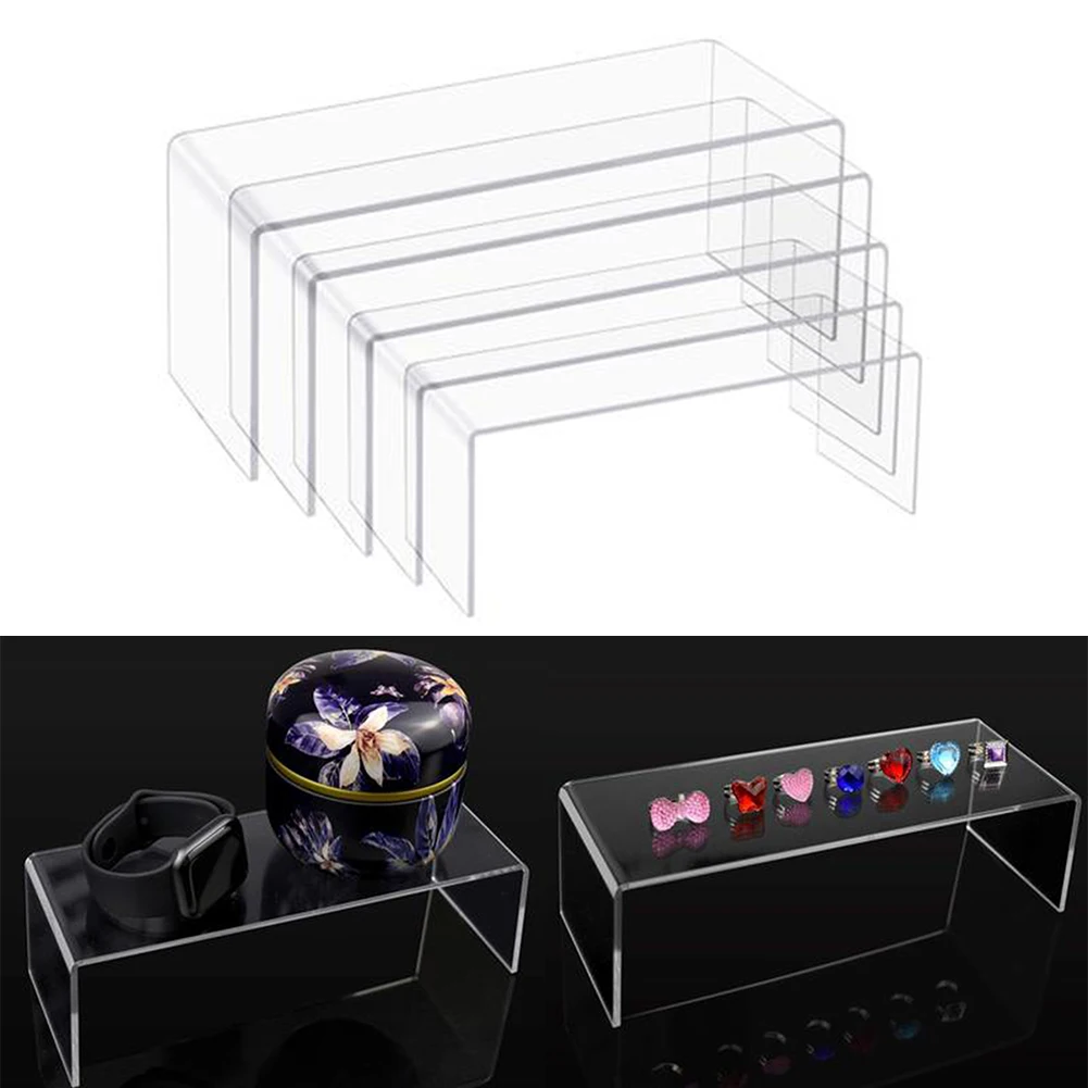 

5Pcs/Set Acrylic Jewelry Display Stand Exhibits Showcase Storage Holder Rack Transparent