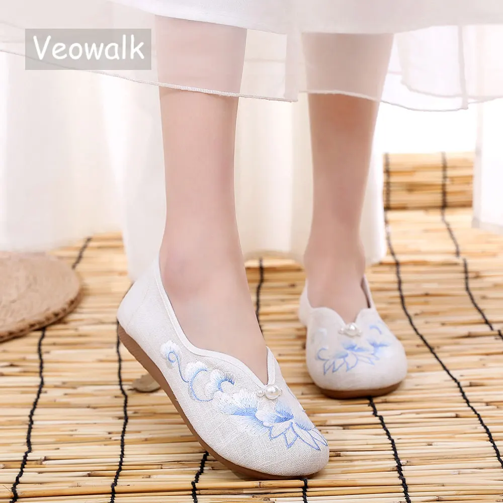 Veowalk/женские удобные хлопковые балетки на плоской подошве Повседневные с
