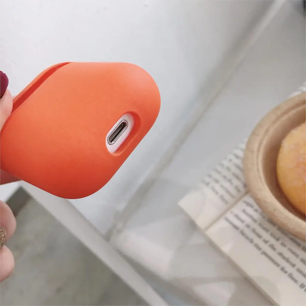 Милый чехол для наушников Apple AirPods 1 2 чехла AirPods2 защита Air Pods матовая кожа матовая жесткая розовая в виде сердца аксессуары
