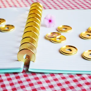 50 шт. 35 мм переплет для книг с отверстием в форме гриба Золотые диски переплет для бумаги переплет для колец пластиковое кольцо с листьями A4 A5 переплетные диски