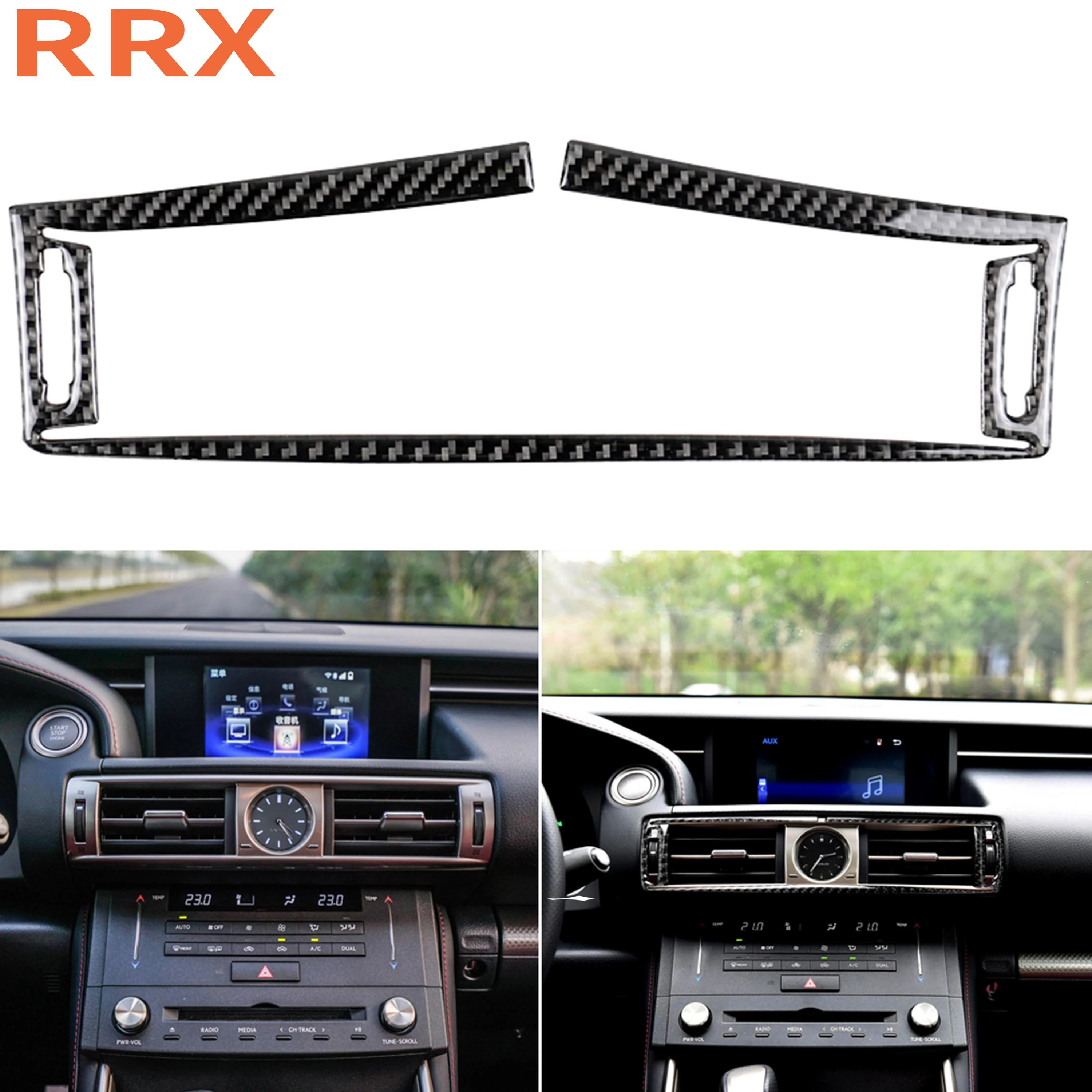 

For Lexus IS250 300 350 200T 2013-2019 Car Center Air Vent Frame Cover Sticker Door Side Air Conditioner Outlet Grille Strip