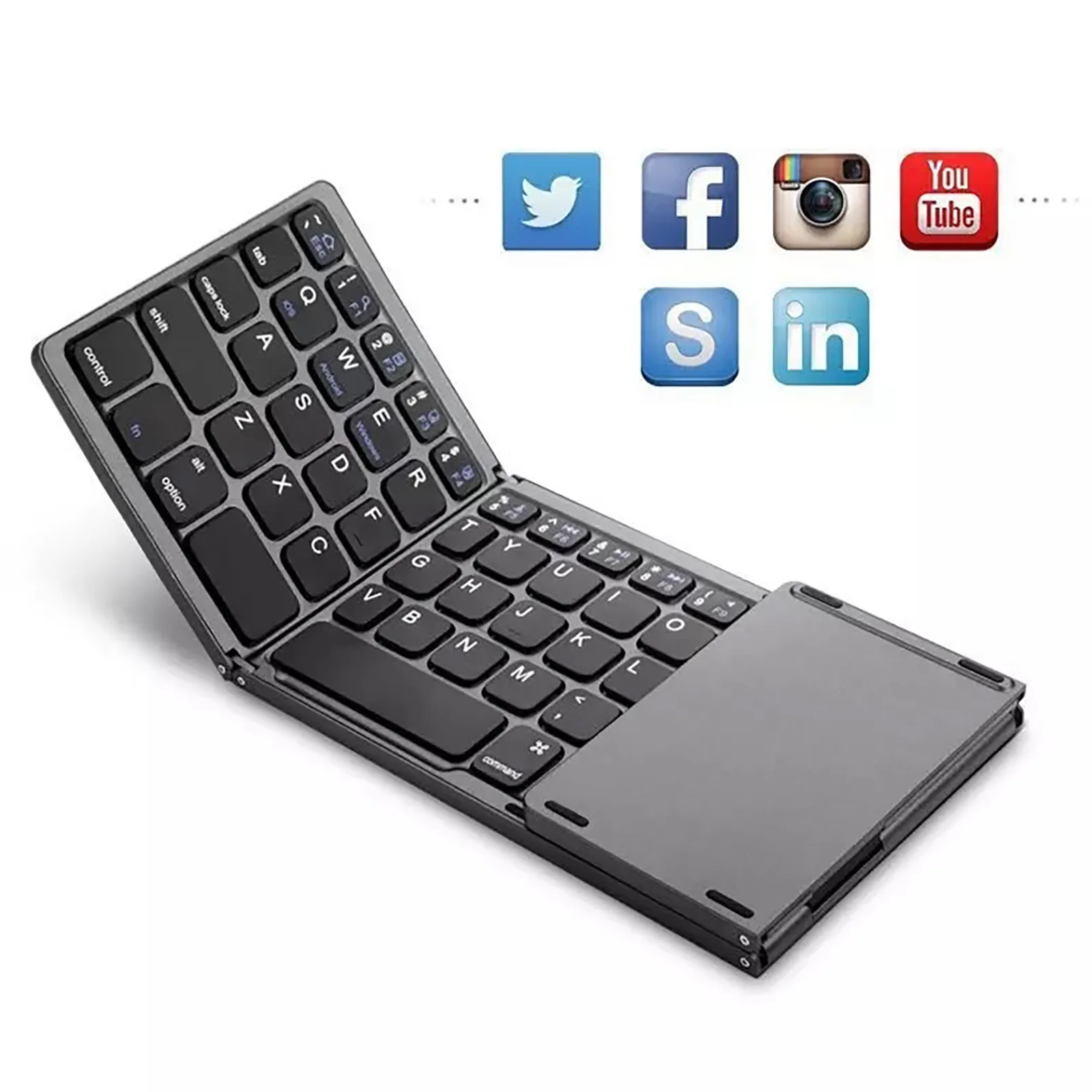 

Mini Folding Bluetooth Keyboard Portable Wireless Keyboard With Screen Support For Apple Android Windows Systems Lighter Tablets