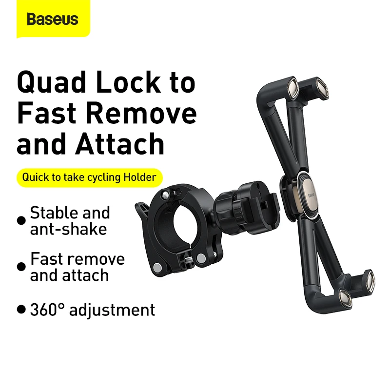 baseus bicycle phone holder for iphone samsung motorcycle mobile cellphone holder bike handlebar clip stand gps mount bracket free global shipping