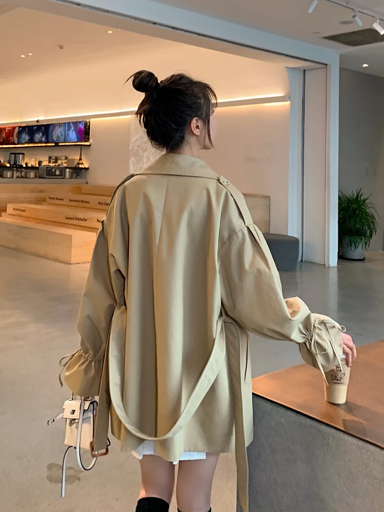 2020 четверть новый фонд Тянущая веревка ветровка Свободная Мода Женская Туника