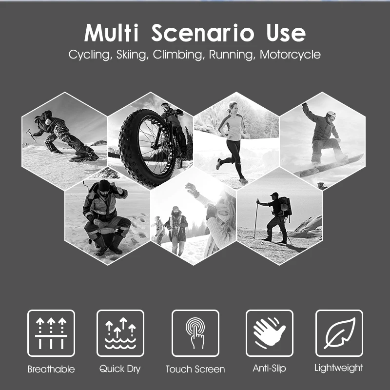 

Cycling Sports Gloves Full Finger Unisex Touchscreen Winter Thermal Warm Cycling Bicycle Bike Ski Outdoor Camping Hiking