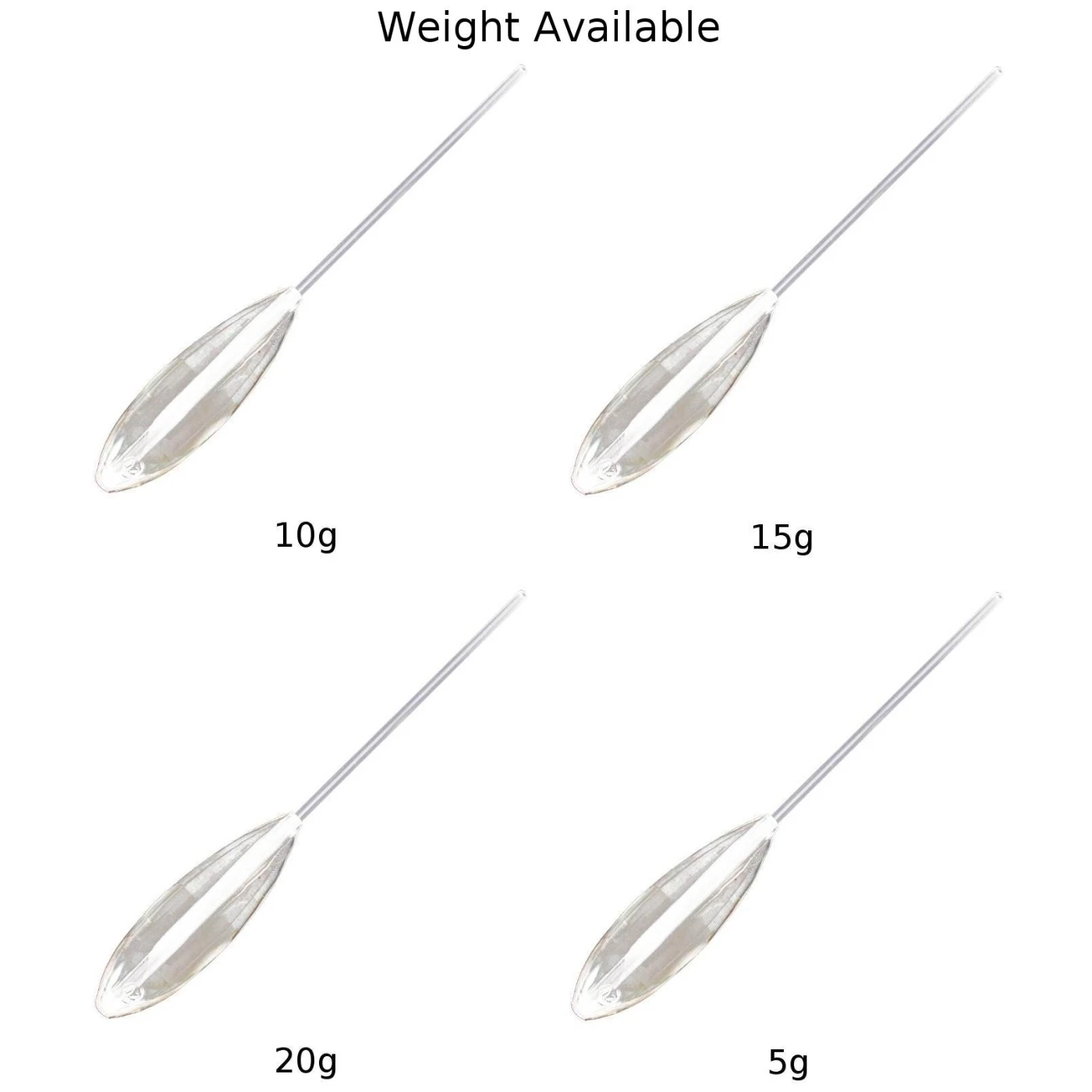 

Acrylic Fishing Float Transparent Sinkend Type Casting Bobbers Clear Bombarda Sinking Fly Fishing Spinning Floats 5/10/15/20g