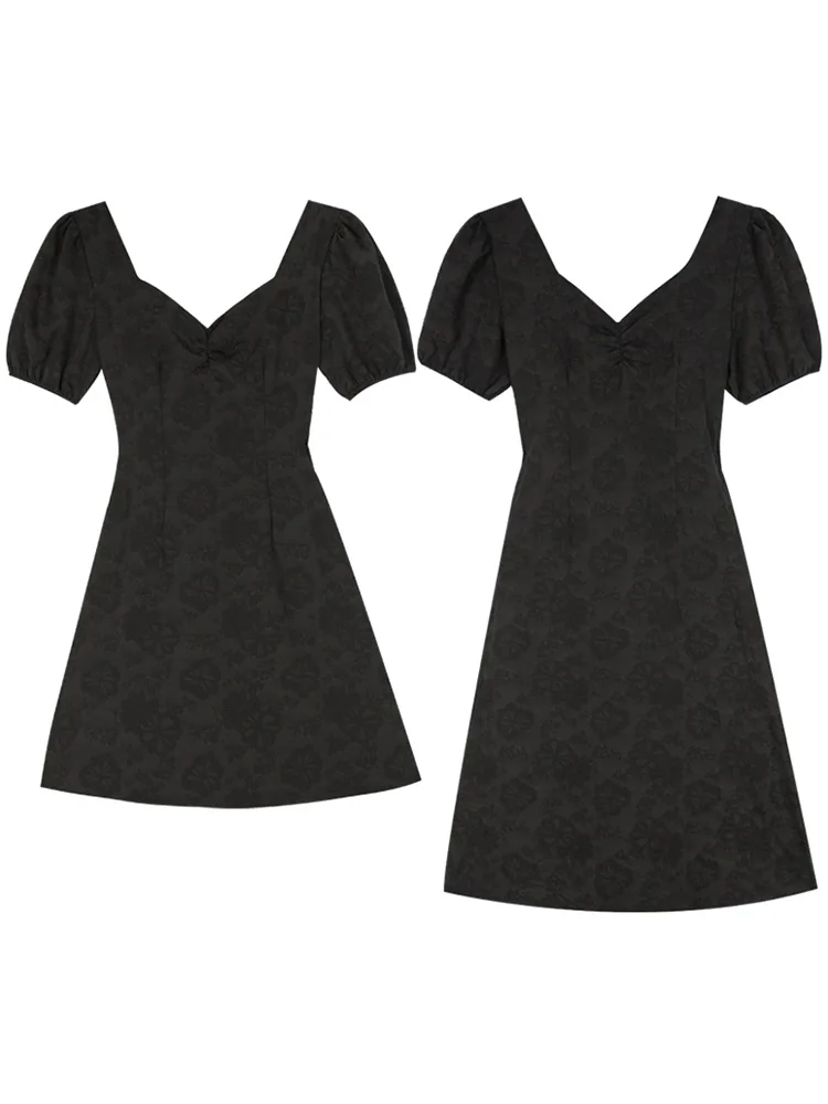 

Dress 2021 new summer fashion foreign style skirt sexy temperament French backless waist black dress