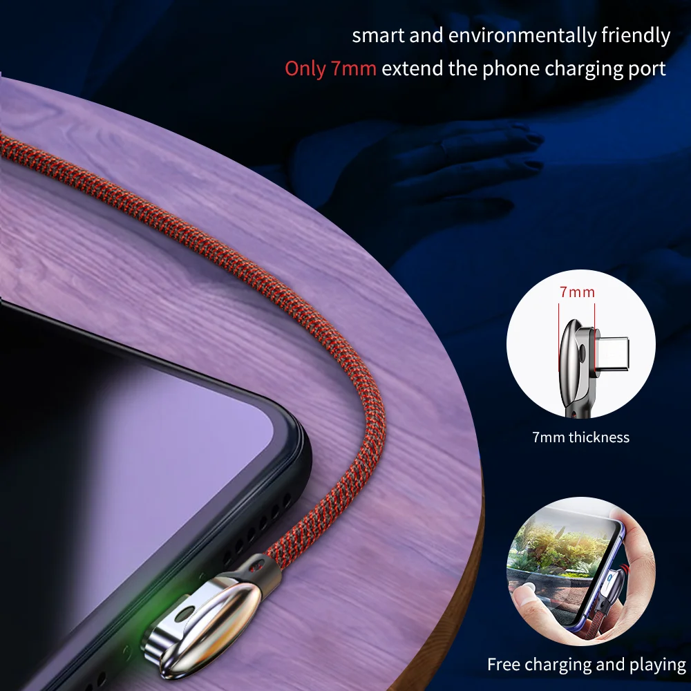 5А 90 градусов USB type C кабель для Samsung Galaxy S10 S9 Plus Xiaomi Mi 8 6 MAX 3 LG TYPE-C передачи данных