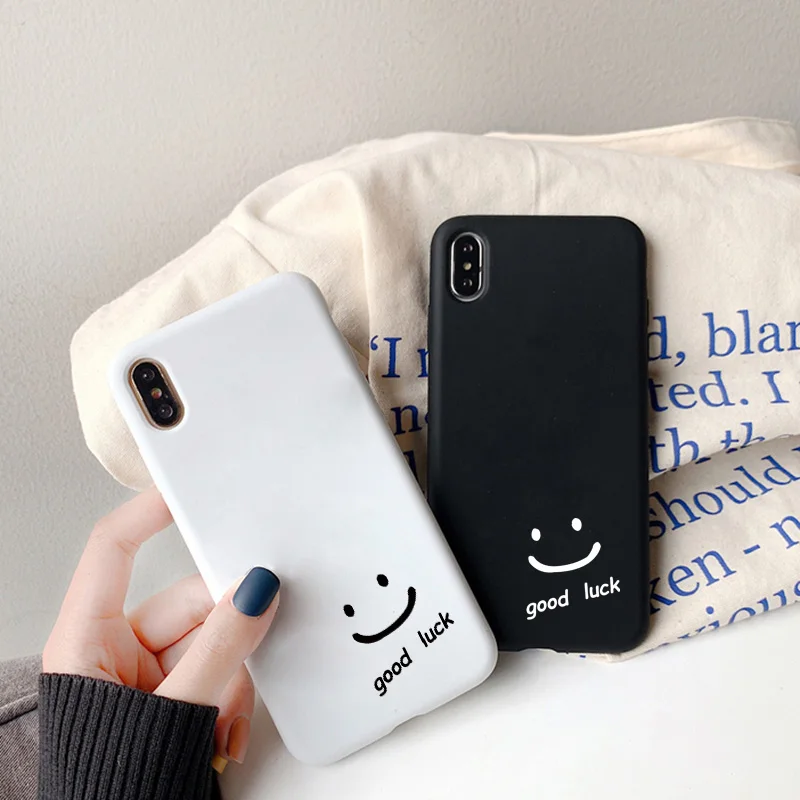 

Smiley Good Luck Camera Protection Phone Cases For iPhone 11 12 Pro Max 8 7 6S Plus Mini SE 2 XR XS Max X Soft Shockproof Cover