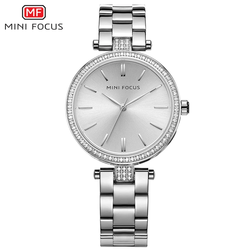 silver Мини фокус Топ люксовый бренд женские часы модные, женские, со стразами бриллиантовое платье наручные водонепроницаемые кварцевые часы Relogio Feminino - Цвет: silver