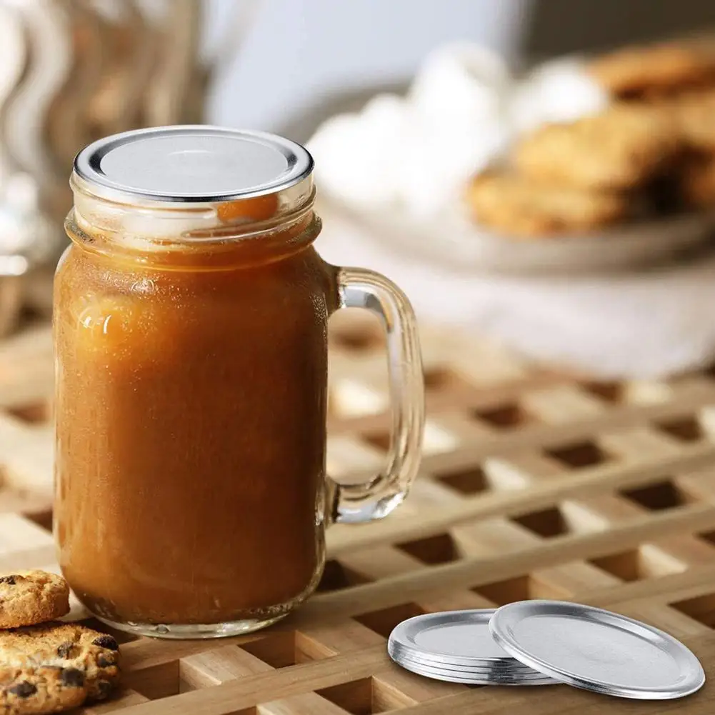 24 шт. серебряные крышки с силиконовыми уплотнительными кольцами 70 мм | Дом и сад