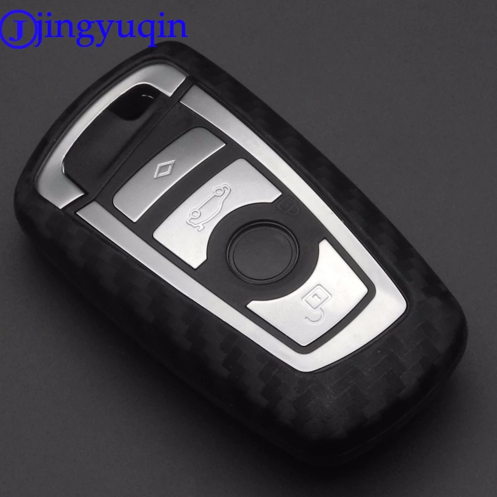Jingyuqin 2/3/4 Btns углеродный силиконовый чехол для ключей от машины BMW 520 525 f30 f10 F18 118i 320i 1
