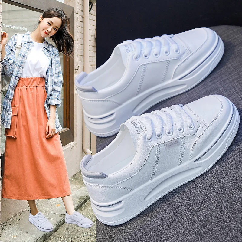 Ins white shoe female han edition sandals fall 2021 new students running street snap loafers thick at the end of 2159