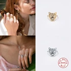 Aide 925 браслет с головой леопарда из стерлингового серебра Открытое кольцо для мужчин и женщин любимой Регулировка размера брендовая модная одежда на день рождения, вечерние корейский кольца, ювелирное изделие, подарок