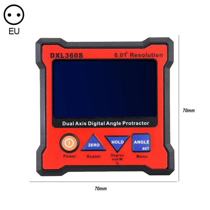 LCD Digital Angle Protractor DXL360S Dual Axis High-Precision Dual-Axis Level Gauge US / EU Analysis Instruments Tools