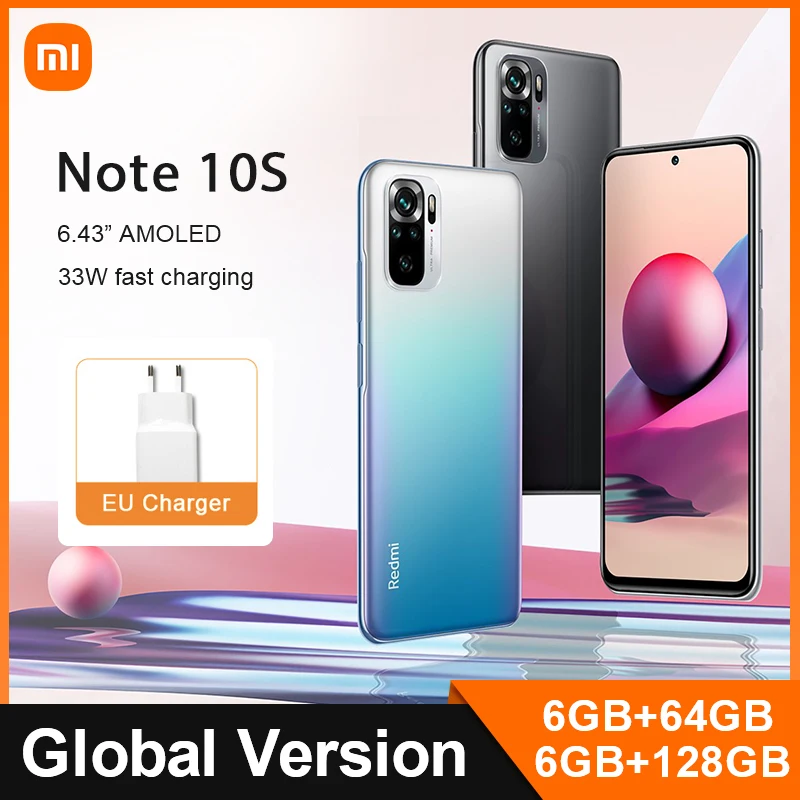 

Global Version Xiaomi Redmi Note 10S 64GB/128GB 10S Mobile Phone 64MP Quad Camera Helio G95 AMOLED DotDisplay 33W Fast Charge