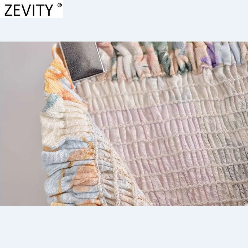 

Zevity New Women Fashion Floral Print Summer Ruffles Hot Skirts Shorts Femme Chic Elastic Waist Lace Up Pantalone Cortos P1028