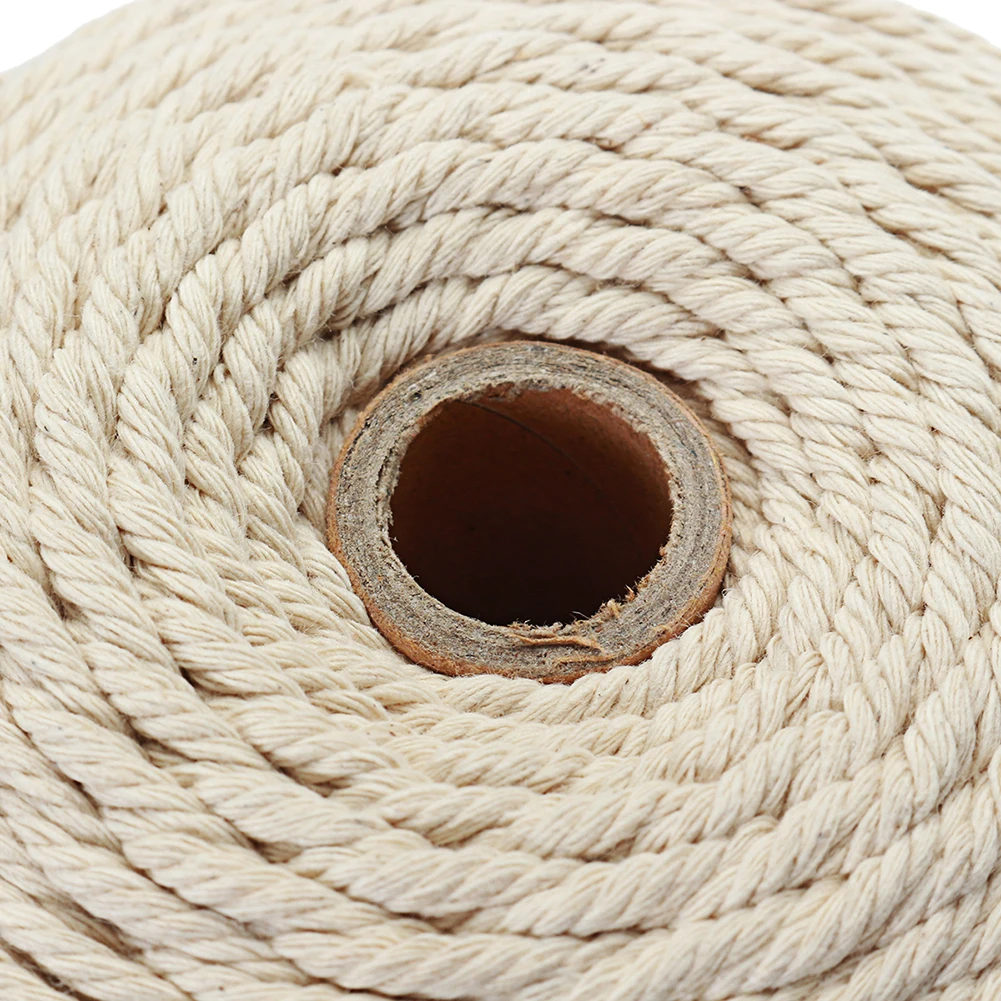 

Beige Cotton Twisted Braided Cord Rope DIY Handmade Macrame String Wedding Decor for Household Mother Knitting Accessory