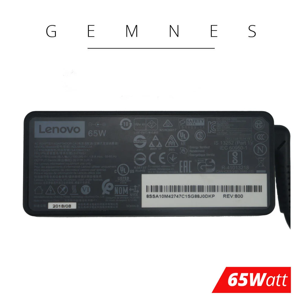 65 Вт AC Мощность адаптер для lenovo Ideapad 530S 14 15 520S-14IKB 330S-15IKB S540-15IML 14IML 01FR051 01FR040 20V 3.25A