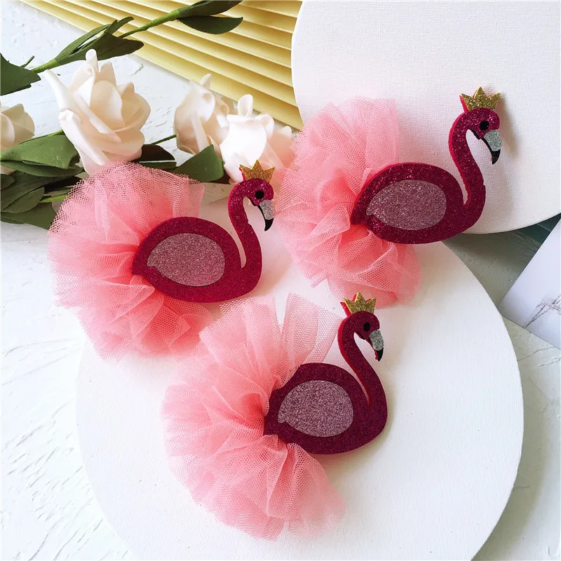 5 шт./лот 10 см сделай сам Марля ручной работы для платья фламинго Аппликации