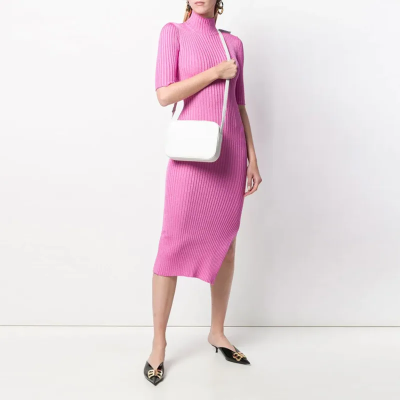 DEAT/Новинка 2019 года сезон весна лето Европейский стиль эластичное платье до середины икры в стиле ампир