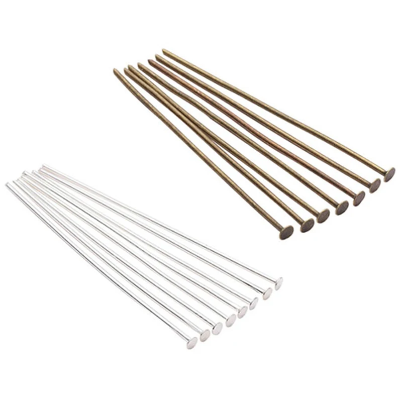 

200pcs/bag 20 25 30 40 Mm Flat Head Pins Gold/Copper/Rhodium Headpins For Jewelry Findings Making DIY Supplies
